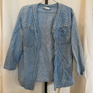 Studded Light Blue Denim Jacket